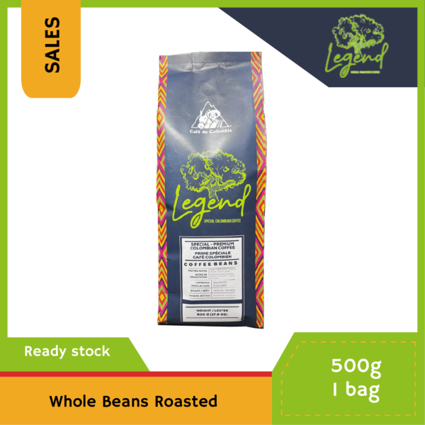 Legend: Colombian Coffee from Huila 500g (17.6 oz) | Whole bean